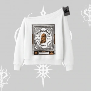 Kayık Yaka Sweatshirt Fossilized Skull Underground Archive