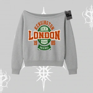 Kayık Yaka Sweatshirt London Denim 1985