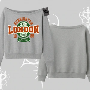 Kayık Yaka Sweatshirt London Denim 1985