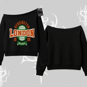 Kayık Yaka Sweatshirt London Denim 1985