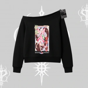 Kayık Yaka Sweatshirt Madness Unleashed Anime Girl Baskılı