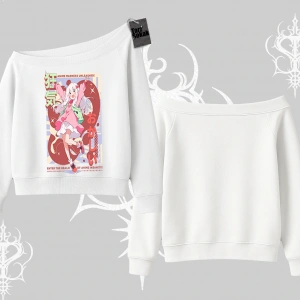 Kayık Yaka Sweatshirt Madness Unleashed Anime Girl Baskılı
