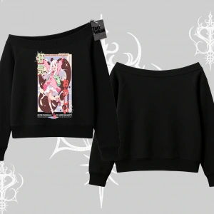 Kayık Yaka Sweatshirt Madness Unleashed Anime Girl Baskılı