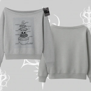 Kayık Yaka Sweatshirt Noodle Theory Hand Drawn Concept
