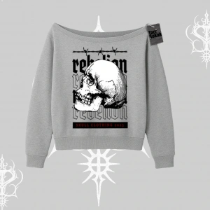 Kayık Yaka Sweatshirt Rebellion Skull Underground Street Legacy
