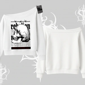 Kayık Yaka Sweatshirt Rebellion Skull Underground Street Legacy