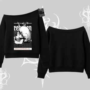 Kayık Yaka Sweatshirt Rebellion Skull Underground Street Legacy