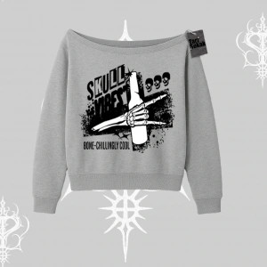 Kayık Yaka Sweatshirt Skull Impact Bone Chilling Street Icon