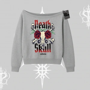 Kayık Yaka Sweatshirt Skull & Roses Vintage West Coast Rebellion