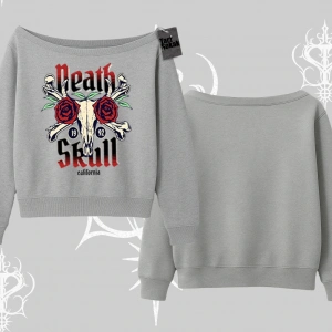 Kayık Yaka Sweatshirt Skull & Roses Vintage West Coast Rebellion