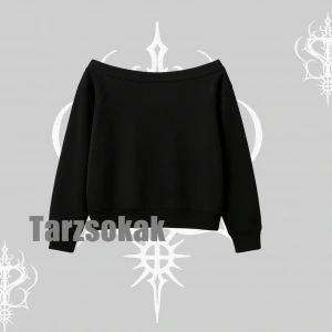 Kayık Yaka Sweatshirt Too Good Anime Girl Grafik Baskılı