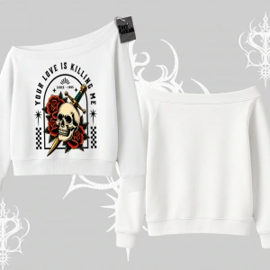 Kayık Yaka Sweatshirt Your Love Is Killing Me Dead Romance