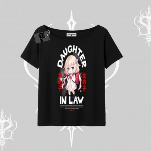 Kayık Yaka Tshirt Anime Girl Daughter In Law Baskılı