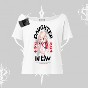 Kayık Yaka Tshirt Anime Girl Daughter In Law Baskılı
