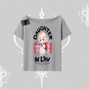 Kayık Yaka Tshirt Anime Girl Daughter In Law Baskılı