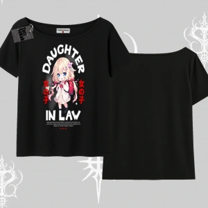 Kayık Yaka Tshirt Anime Girl Daughter In Law Baskılı