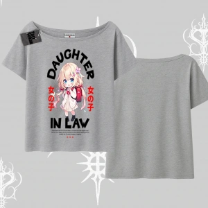 Kayık Yaka Tshirt Anime Girl Daughter In Law Baskılı