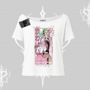 Kayık Yaka Tshirt Anime Kawaii Japon Kız Desenli