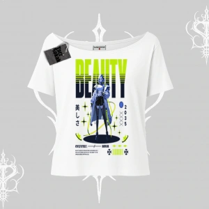 Kayık Yaka Tshirt Anime Unity Neon Detaylı Grafik Baskılı