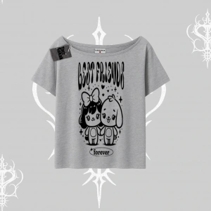 Kayık Yaka Tshirt Best Friends Forever Baskılı Sevimli Tasarım