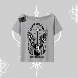 Kayık Yaka Tshirt Born to Rock Eternal Flame Legacy