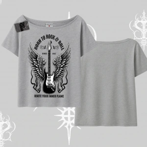 Kayık Yaka Tshirt Born to Rock Eternal Flame Legacy