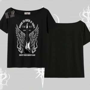 Kayık Yaka Tshirt Born to Rock Eternal Flame Legacy