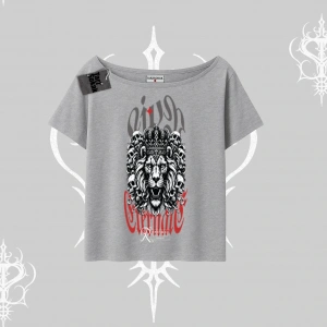 Kayık Yaka Tshirt Crowned Lion Rock Authority Myth