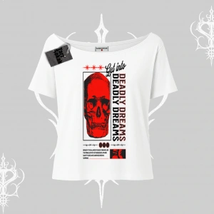 Kayık Yaka Tshirt Deadly Dreams Skull Redcore Street Manifest