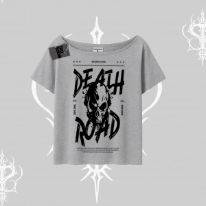 Kayık Yaka Tshirt Death Road Memento Mori Street Manifest