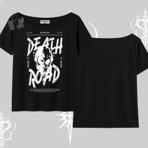 Kayık Yaka Tshirt Death Road Memento Mori Street Manifest
