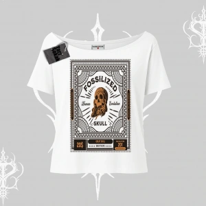 Kayık Yaka Tshirt Fossilized Skull Underground Archive