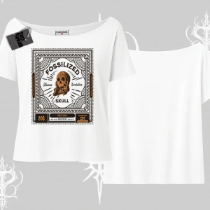 Kayık Yaka Tshirt Fossilized Skull Underground Archive
