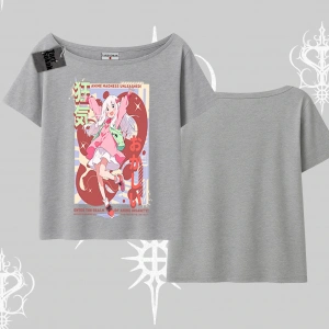 Kayık Yaka Tshirt Madness Unleashed Anime Girl Baskılı