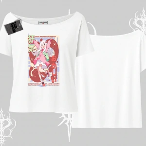 Kayık Yaka Tshirt Madness Unleashed Anime Girl Baskılı