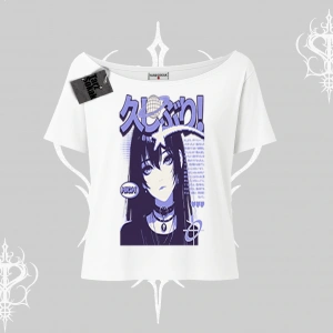 Kayık Yaka Tshirt Neo Tokyo Girl Y2K Street Anime Aesthetic