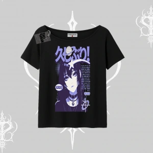 Kayık Yaka Tshirt Neo Tokyo Girl Y2K Street Anime Aesthetic
