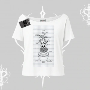 Kayık Yaka Tshirt Noodle Theory Hand Drawn Concept
