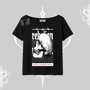 Kayık Yaka Tshirt Rebellion Skull Underground Street Legacy