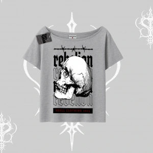 Kayık Yaka Tshirt Rebellion Skull Underground Street Legacy