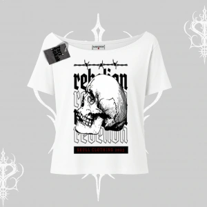 Kayık Yaka Tshirt Rebellion Skull Underground Street Legacy