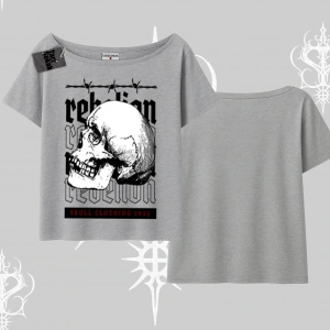 Kayık Yaka Tshirt Rebellion Skull Underground Street Legacy