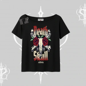 Kayık Yaka Tshirt Skull & Roses Vintage West Coast Rebellion