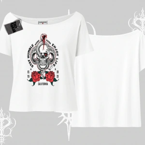 Kayık Yaka Tshirt Stay Humble Work Hard Enjoy Life