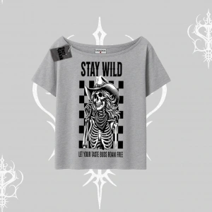 Kayık Yaka Tshirt Stay Wild Rock Spirit Urban Riot