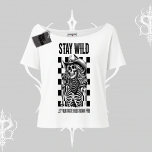 Kayık Yaka Tshirt Stay Wild Rock Spirit Urban Riot