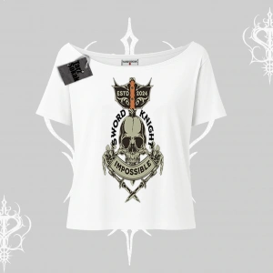 Kayık Yaka Tshirt Sword Knight Skull Impossible Street Creed