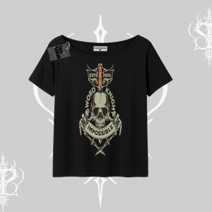 Kayık Yaka Tshirt Sword Knight Skull Impossible Street Creed