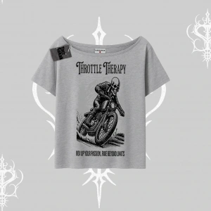 Kayık Yaka Tshirt Throttle Therapy No Brakes Just Freedom