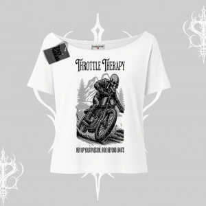 Kayık Yaka Tshirt Throttle Therapy No Brakes Just Freedom